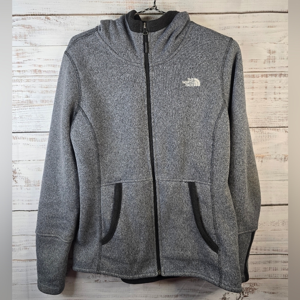 The North Face Heather Gray Zip-Up‎ Jacket Womens Size Medium Fleece